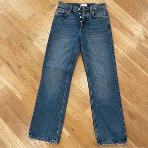 ZARA HIGH RISE STRAIGHT LEG JEANS
NAVY BLUE - REF. 4365/261